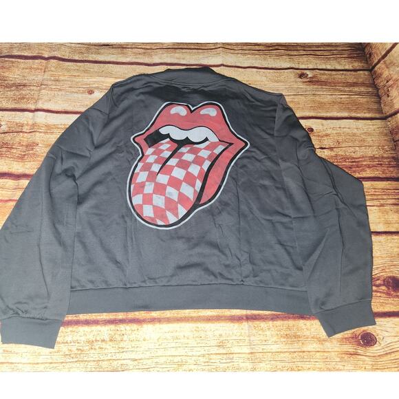 Rolling Stones NWOT Tongue Graphic‎ Quarter Zip Pullover Sweatshirt Size 3X - Picture 1 of 7